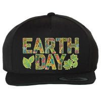 Decorative Pattern Letters Earth Day Wool Snapback Cap