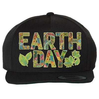 Decorative Pattern Letters Earth Day Wool Snapback Cap