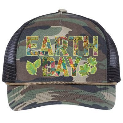 Decorative Pattern Letters Earth Day Retro Rope Trucker Hat Cap