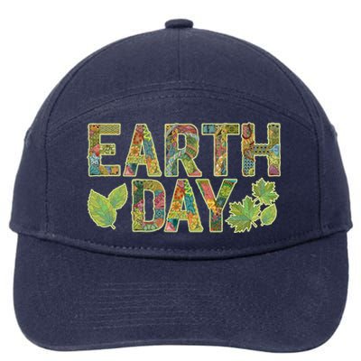 Decorative Pattern Letters Earth Day 7-Panel Snapback Hat