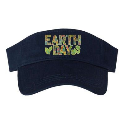 Decorative Pattern Letters Earth Day Valucap Bio-Washed Visor