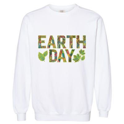 Decorative Pattern Letters Earth Day Garment-Dyed Sweatshirt