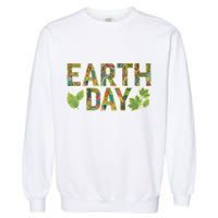 Decorative Pattern Letters Earth Day Garment-Dyed Sweatshirt