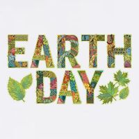 Decorative Pattern Letters Earth Day Garment-Dyed Sweatshirt