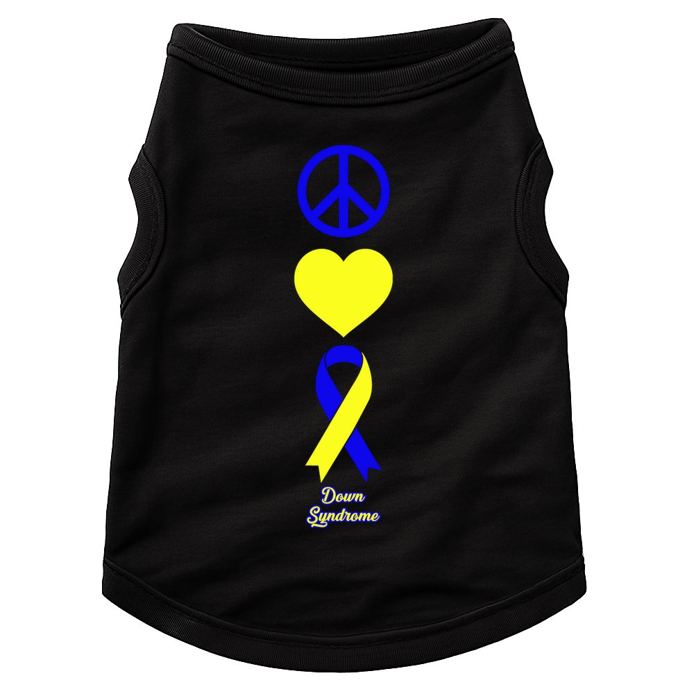 Down Syndrome Peace And Love Ribbon Doggie Tank