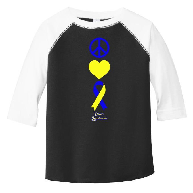 Down Syndrome Peace And Love Ribbon Toddler Fine Jersey T-Shirt