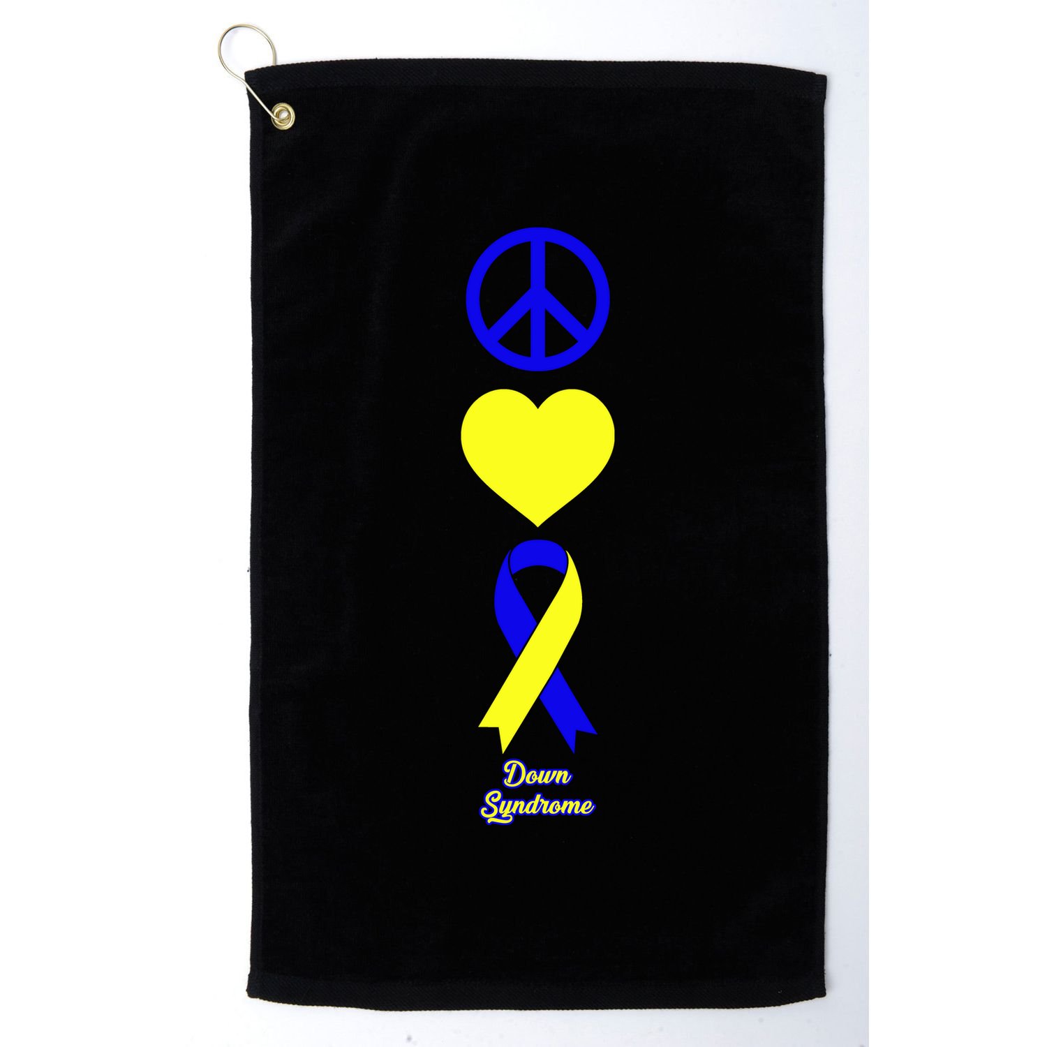 Down Syndrome Peace And Love Ribbon Golf Towel