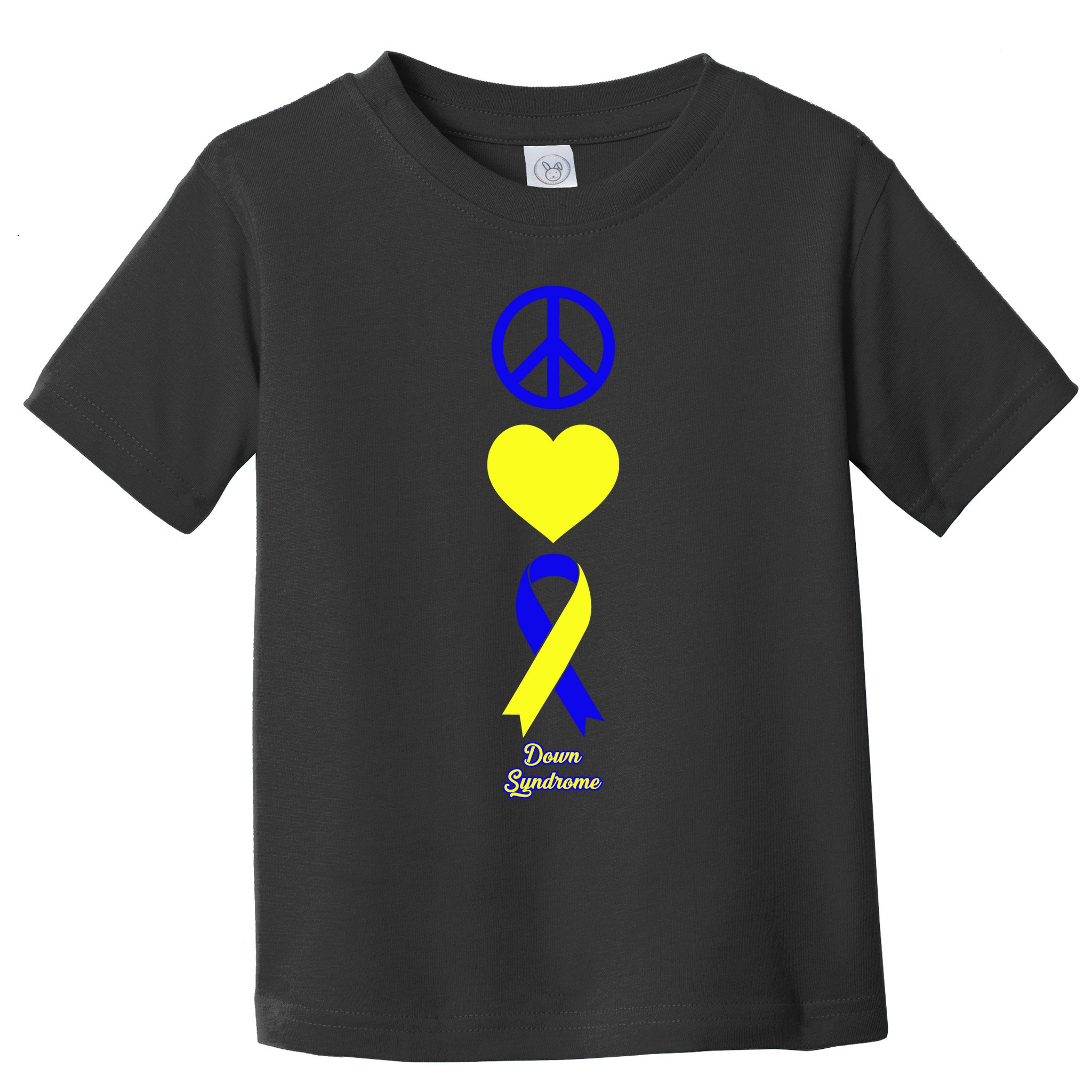 Down Syndrome Peace And Love Ribbon Toddler T-Shirt