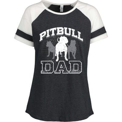 Dad Pitbull Lover Dog Owner Father Day Gift Meaningful Gift Enza Ladies Jersey Colorblock Tee