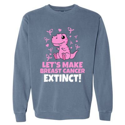 Dino Pink Let's Make Breast Cancer Extinct Garment-Dyed Sweatshirt