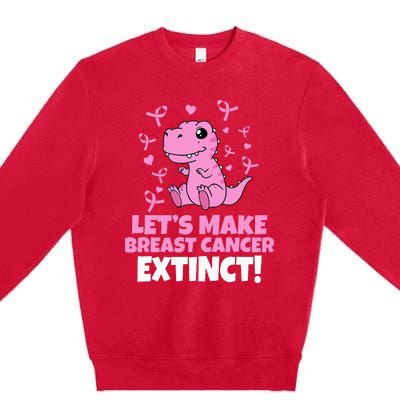 Dino Pink Let's Make Breast Cancer Extinct Premium Crewneck Sweatshirt