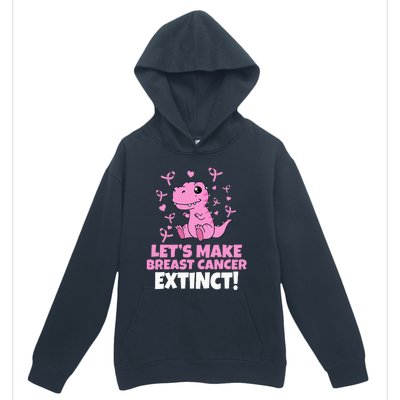 Dino Pink Let's Make Breast Cancer Extinct Urban Pullover Hoodie