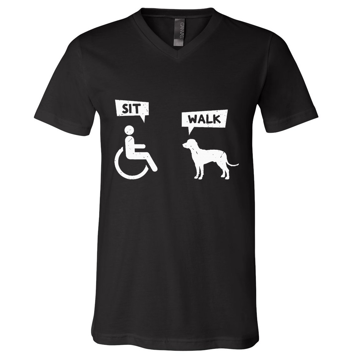 Dog Pet Lover Funny Sit Walk Wheelchair User For Dogs Owner V-Neck T-Shirt