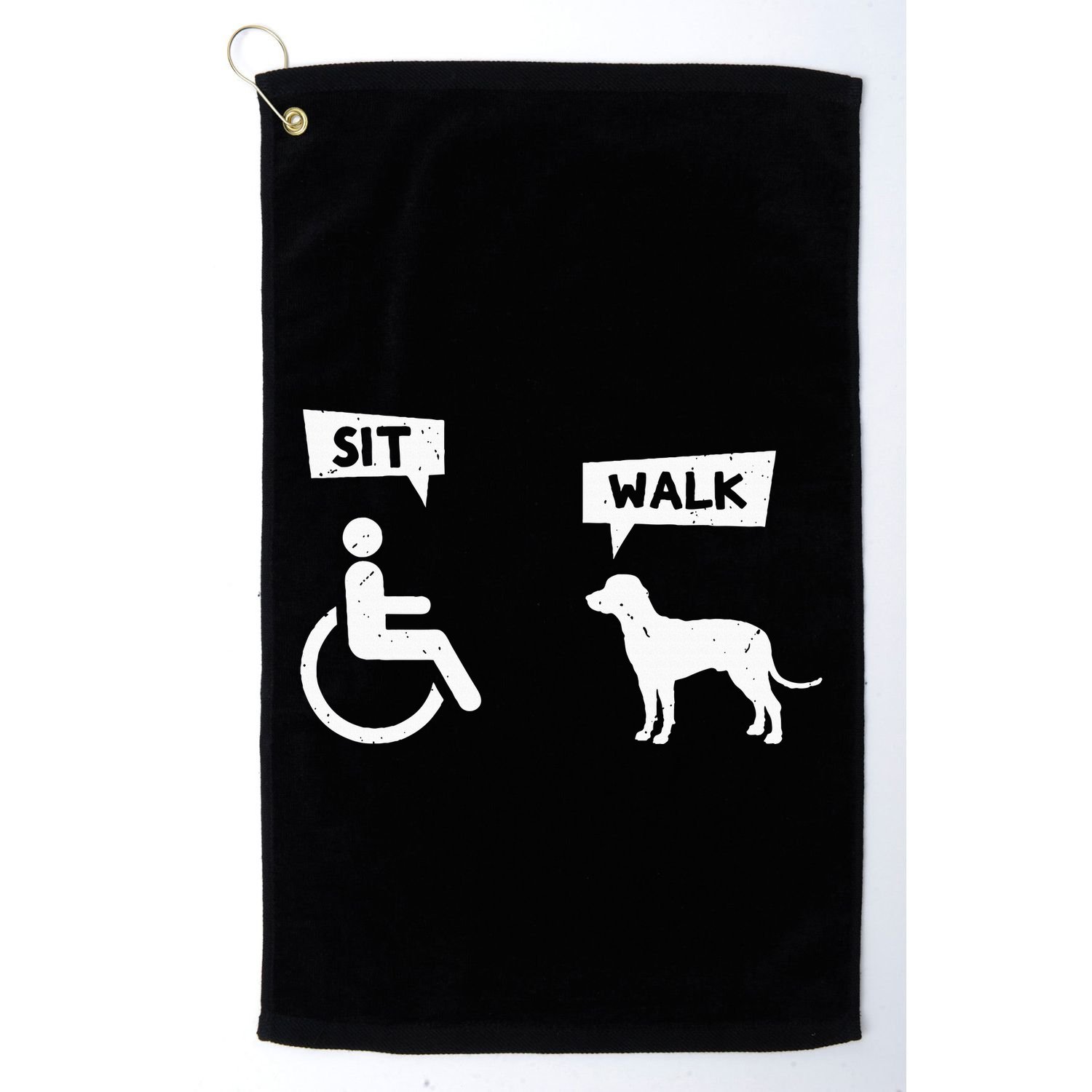 Dog Pet Lover Funny Sit Walk Wheelchair User For Dogs Owner Golf Towel