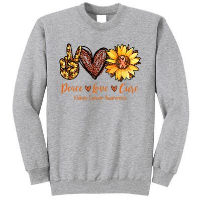 Daisy Peace Love Cure Kidney Cancer Awareness Gift Tall Sweatshirt