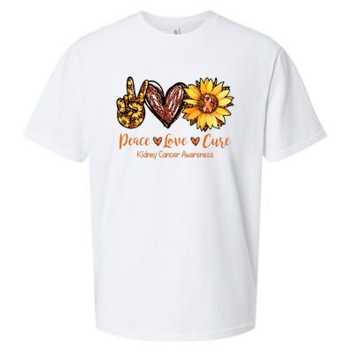 Daisy Peace Love Cure Kidney Cancer Awareness Gift Sueded Cloud Jersey T-Shirt