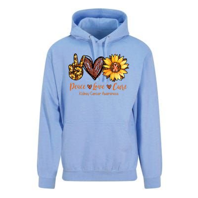 Daisy Peace Love Cure Kidney Cancer Awareness Gift Unisex Surf Hoodie