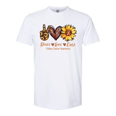 Daisy Peace Love Cure Kidney Cancer Awareness Gift Softstyle® CVC T-Shirt