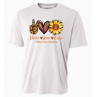 Daisy Peace Love Cure Kidney Cancer Awareness Gift Cooling Performance Crew T-Shirt