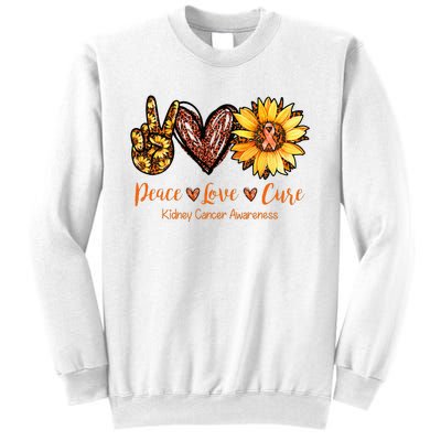 Daisy Peace Love Cure Kidney Cancer Awareness Gift Sweatshirt