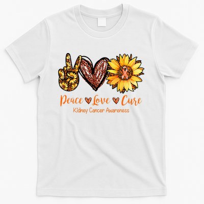 Daisy Peace Love Cure Kidney Cancer Awareness Gift T-Shirt