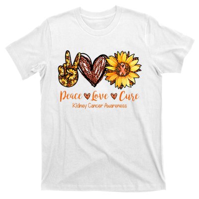 Daisy Peace Love Cure Kidney Cancer Awareness Gift T-Shirt