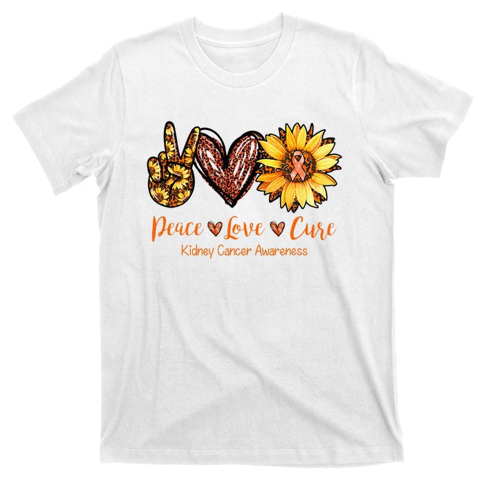 Daisy Peace Love Cure Kidney Cancer Awareness Gift T-Shirt