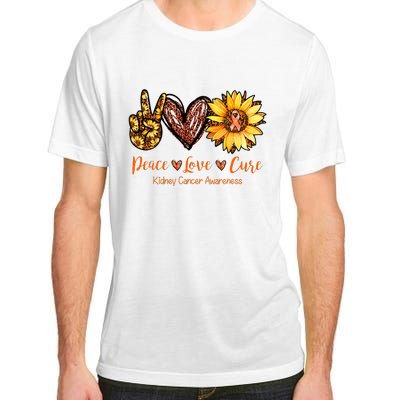 Daisy Peace Love Cure Kidney Cancer Awareness Gift Adult ChromaSoft Performance T-Shirt