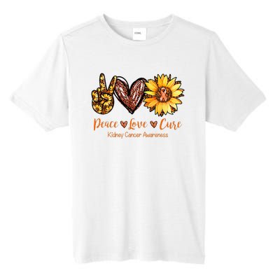 Daisy Peace Love Cure Kidney Cancer Awareness Gift Tall Fusion ChromaSoft Performance T-Shirt