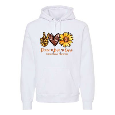 Daisy Peace Love Cure Kidney Cancer Awareness Gift Premium Hoodie