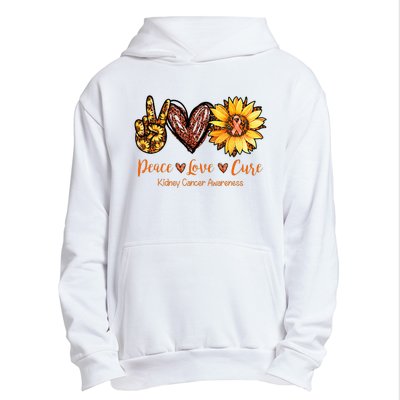 Daisy Peace Love Cure Kidney Cancer Awareness Gift Urban Pullover Hoodie