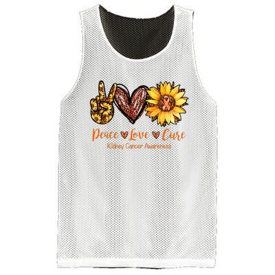 Daisy Peace Love Cure Kidney Cancer Awareness Gift Mesh Reversible Basketball Jersey Tank