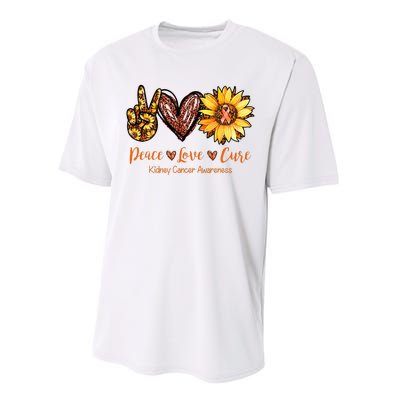 Daisy Peace Love Cure Kidney Cancer Awareness Gift Performance Sprint T-Shirt