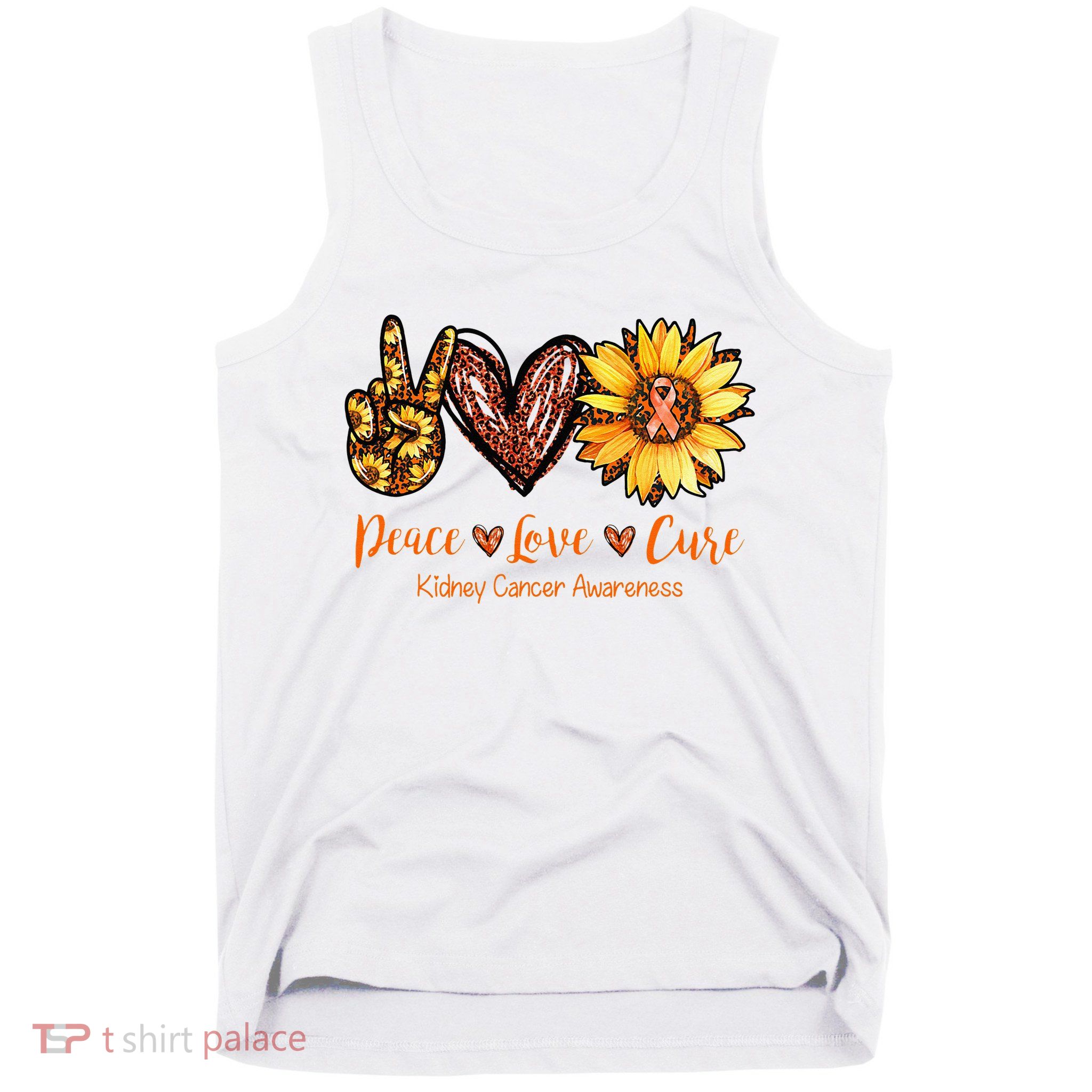 Daisy Peace Love Cure Kidney Cancer Awareness Gift Tank Top