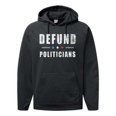 Defund Politicians Libertarian Freedom Anti Government USA Performance Fleece Hoodie