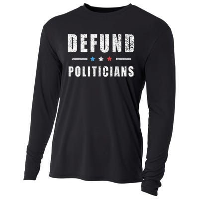 Defund Politicians Libertarian Freedom Anti Government USA Cooling Performance Long Sleeve Crew