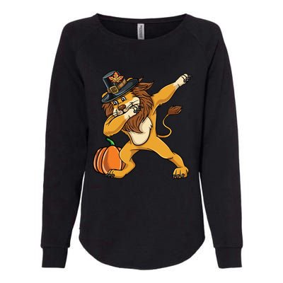 Dabbing Pilgrim Lion Thanksgiving Gift Womens California Wash Sweatshirt