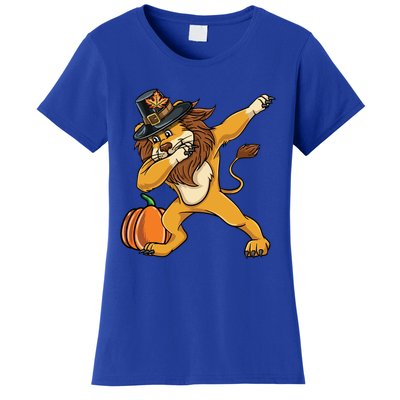 Dabbing Pilgrim Lion Thanksgiving Gift Women's T-Shirt