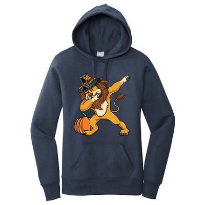 Dabbing Pilgrim Lion Thanksgiving Gift Women's Pullover Hoodie