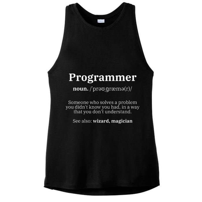 Definition Programmer Meaning Computer Science & Coding Ladies PosiCharge Tri-Blend Wicking Tank
