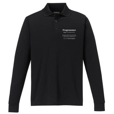 Definition Programmer Meaning Computer Science & Coding Performance Long Sleeve Polo