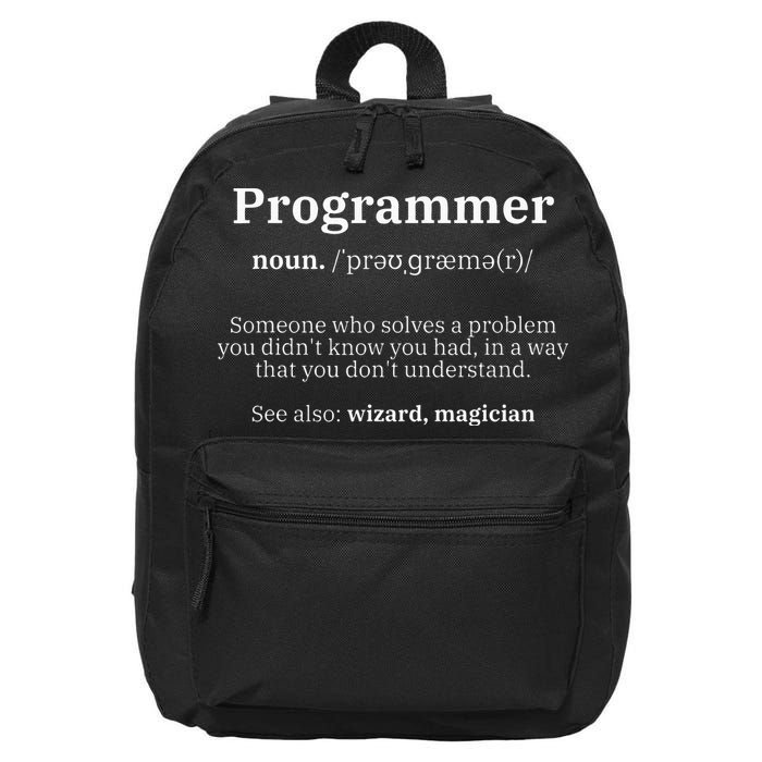 Definition Programmer Meaning Computer Science & Coding 16 in Basic Backpack