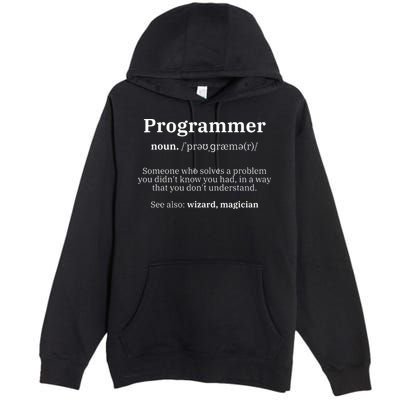 Definition Programmer Meaning Computer Science & Coding Premium Pullover Hoodie