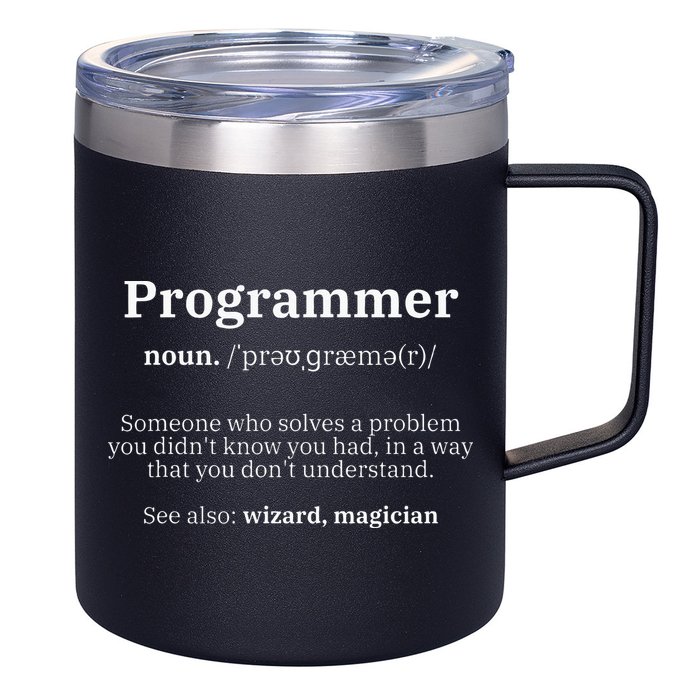 Definition Programmer Meaning Computer Science & Coding 12oz Stainless Steel Coffee Mug