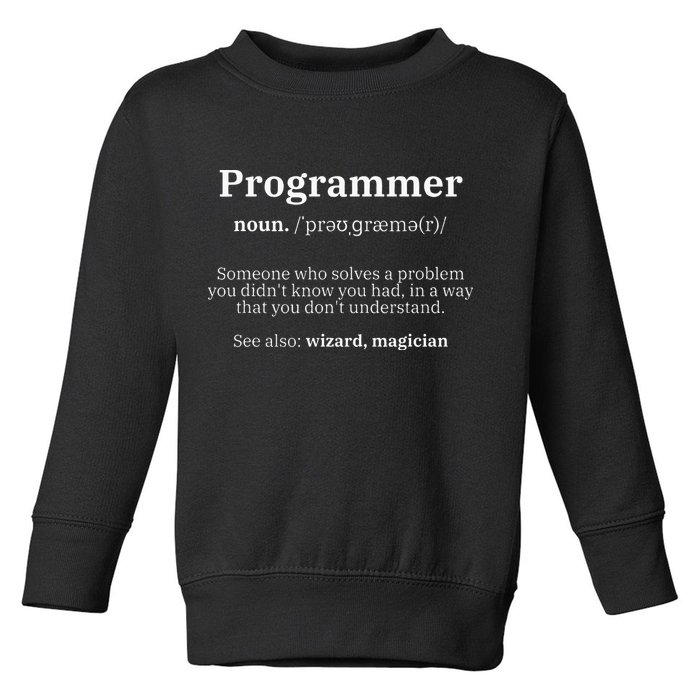 Definition Programmer Meaning Computer Science & Coding Toddler Sweatshirt