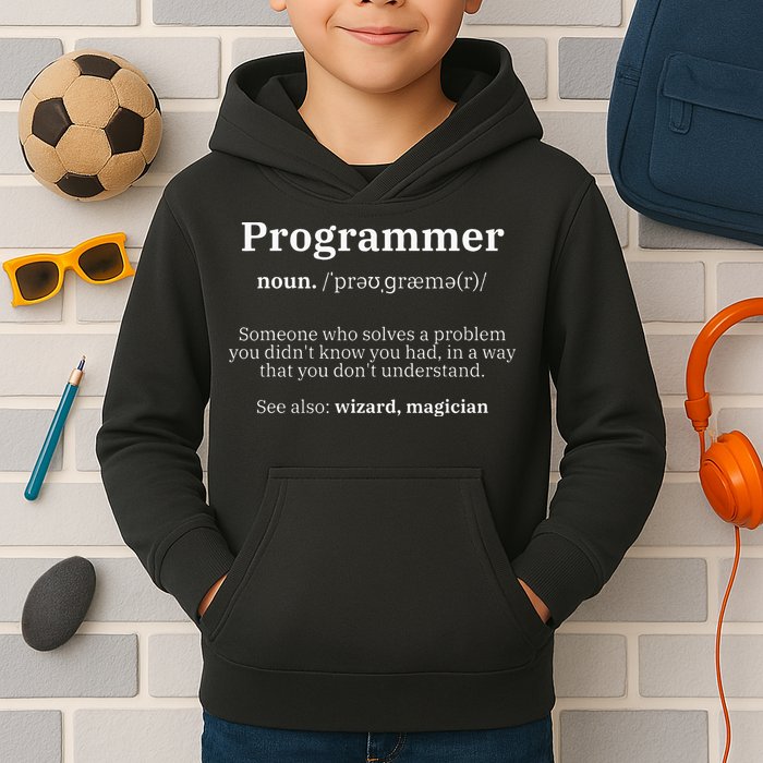 Definition Programmer Meaning Computer Science & Coding Kids Hoodie