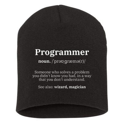 Definition Programmer Meaning Computer Science & Coding Short Acrylic Beanie