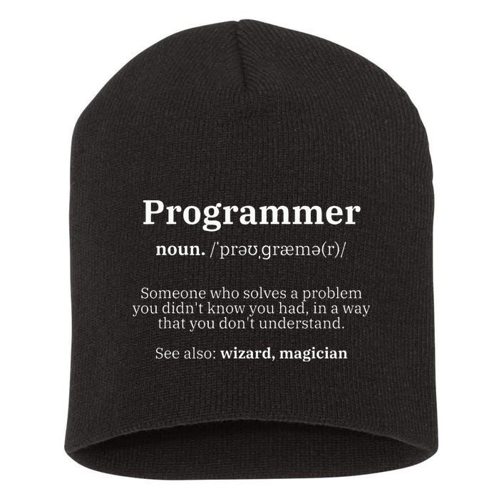 Definition Programmer Meaning Computer Science & Coding Short Acrylic Beanie
