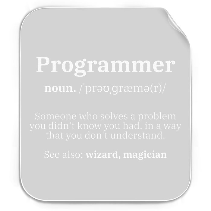 Definition Programmer Meaning Computer Science & Coding Permanent Decal Sticker
