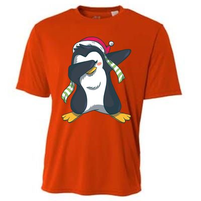 Dabbing Penguin (Matching Group Options!) Funny Christmas Gift Cooling Performance Crew T-Shirt